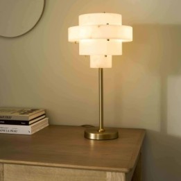 Sara alabaster-effect table lamp