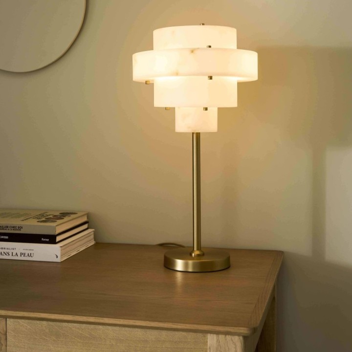 Sara alabaster-effect table lamp