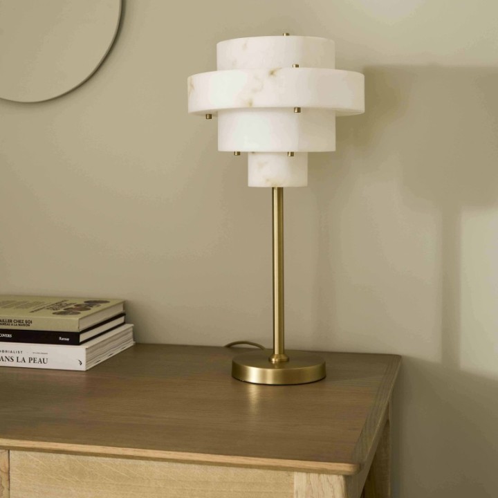 Sara alabaster-effect table lamp