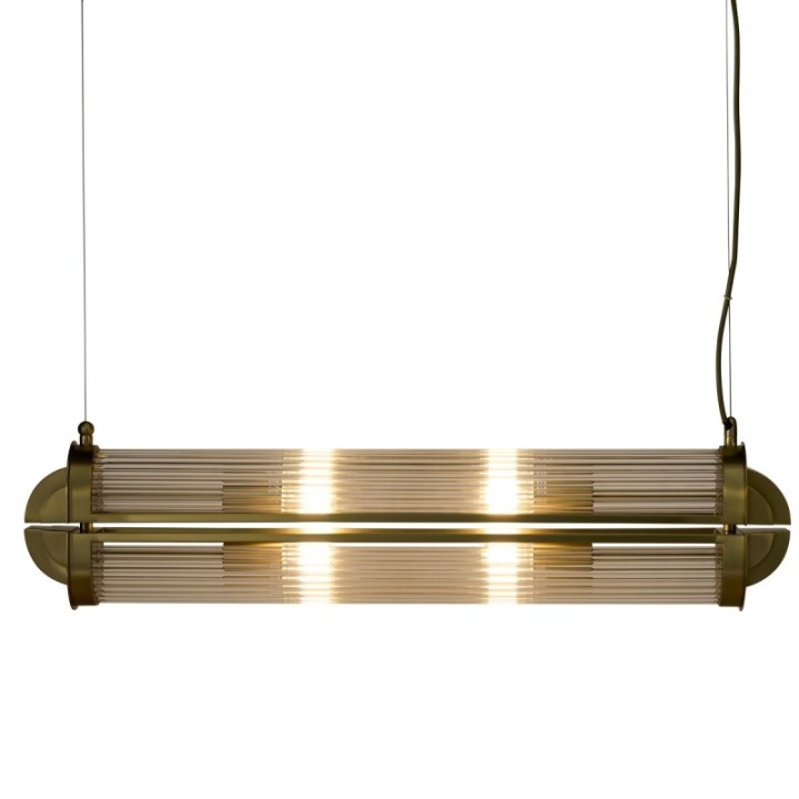 Grand Rex glass and chrome metal chandelier