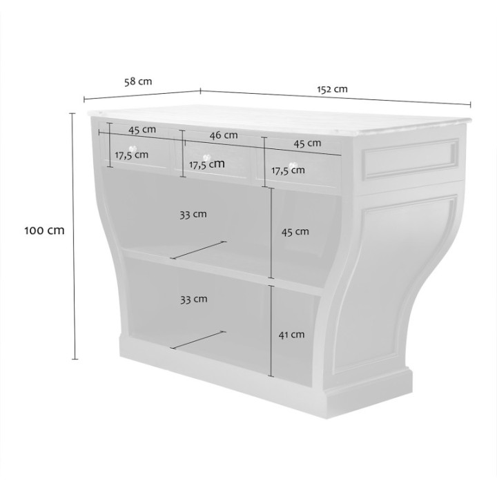 Procope solid acacia counter