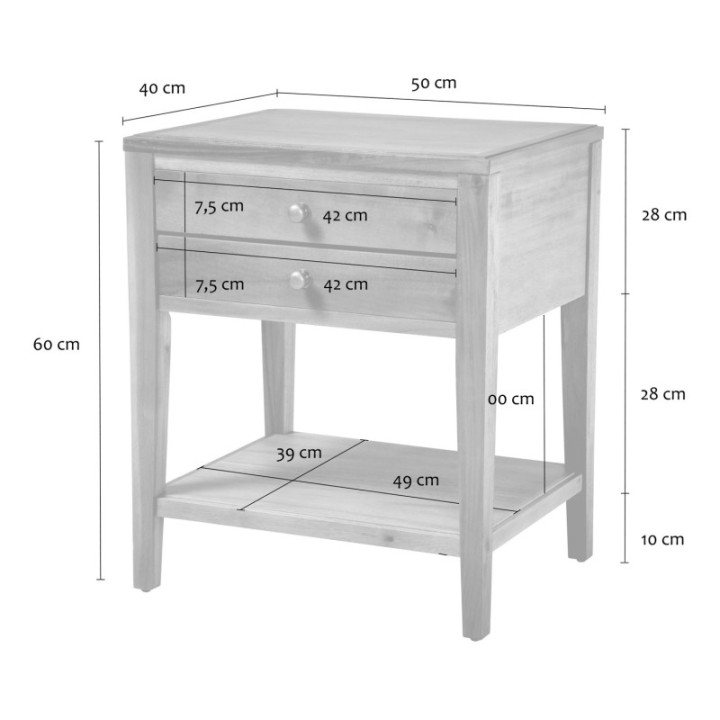 Pierre reclaimed wood bedside table