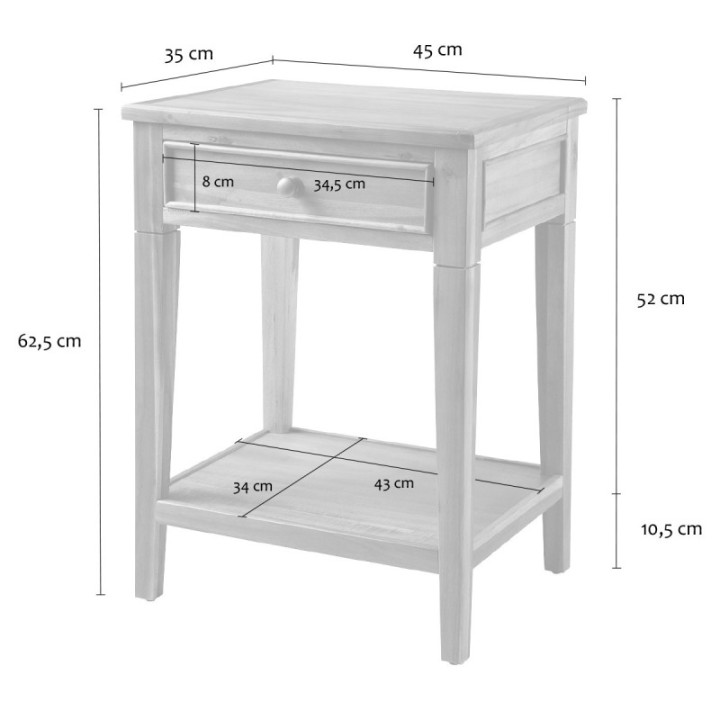 Rivoli reclaimed wood bedside table
