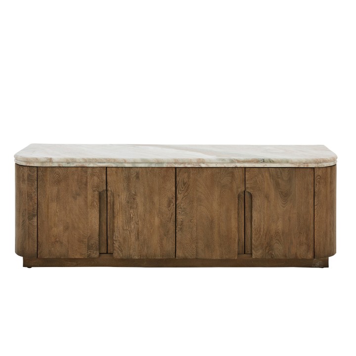 BUREN mango wood and marble TV unit