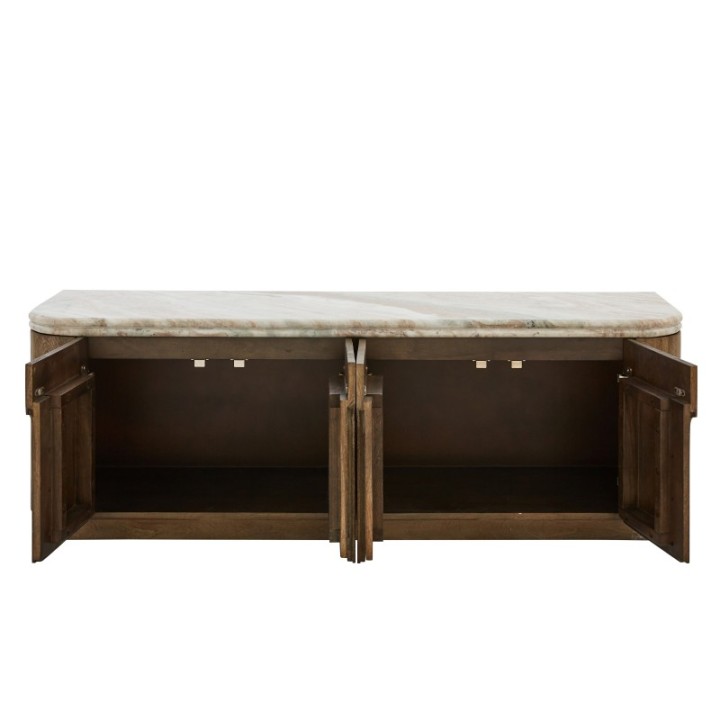 BUREN mango wood and marble TV unit