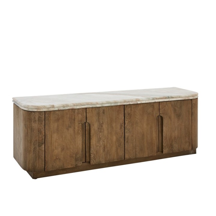BUREN mango wood and marble TV unit