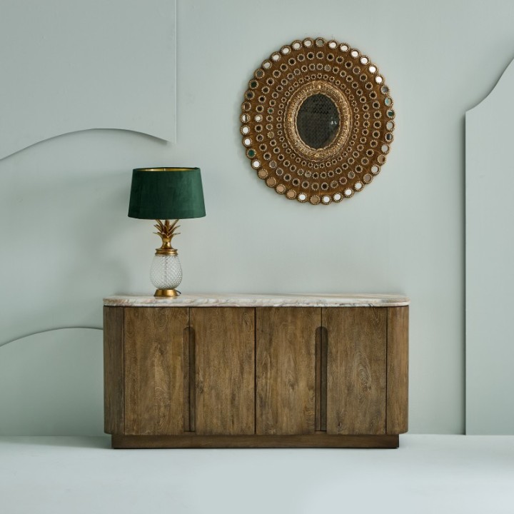 BUREN solid wood and marble sideboard