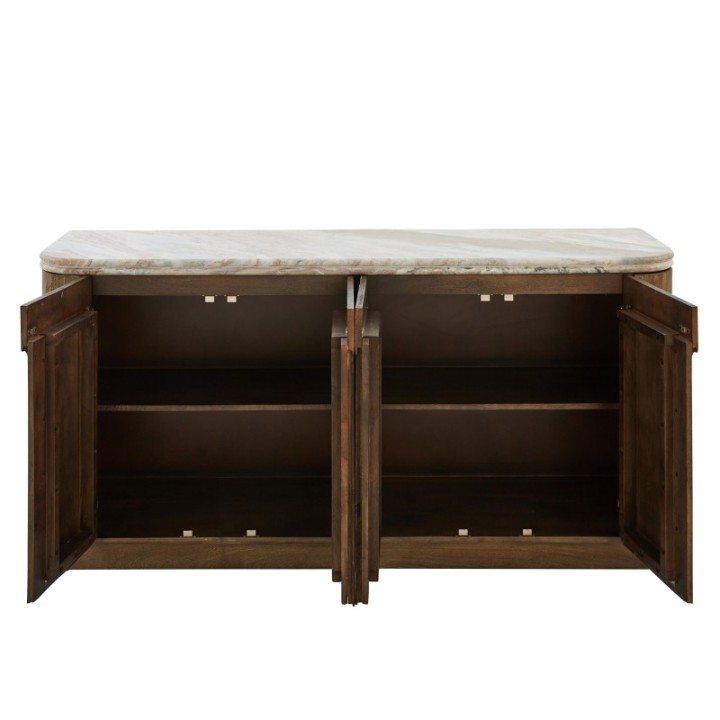 BUREN solid wood and marble sideboard