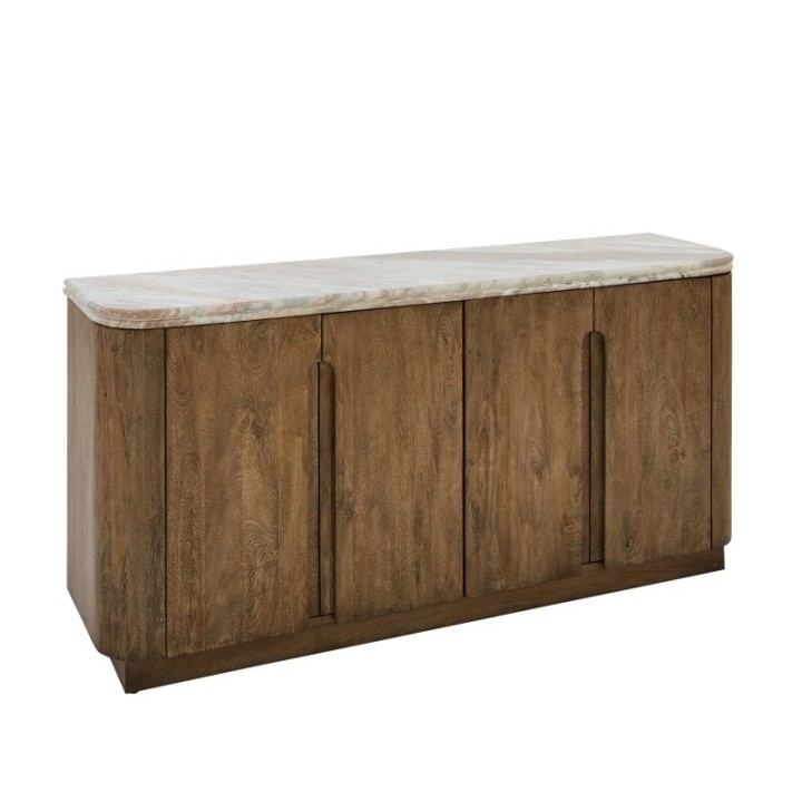 BUREN solid wood and marble sideboard