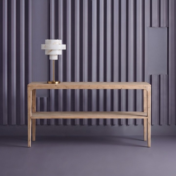 Henri solid pine double-top console table