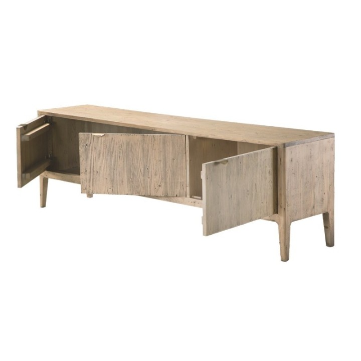 Henri solid pine 3-door TV unit