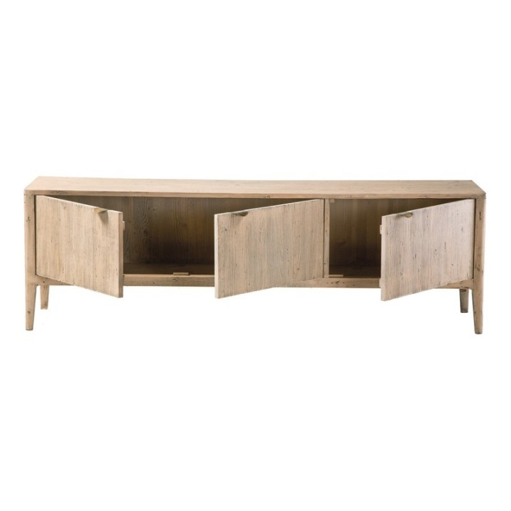 Henri solid pine 3-door TV unit