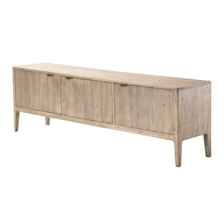 Henri solid pine 3-door TV unit