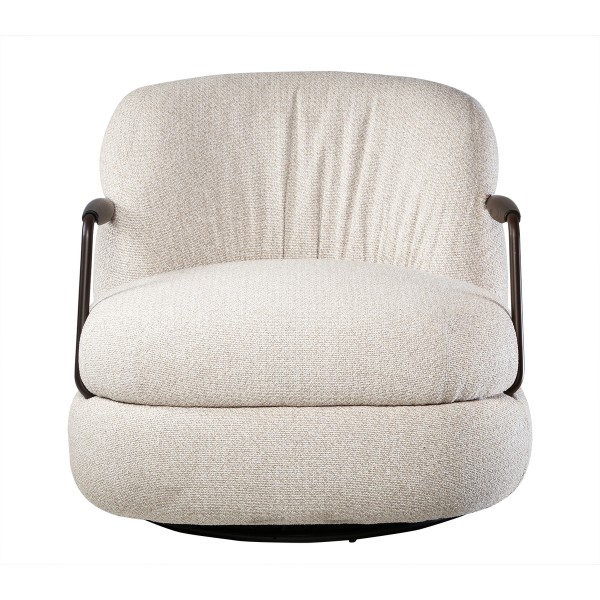 Fauteuil en tissu écru MICHEL
