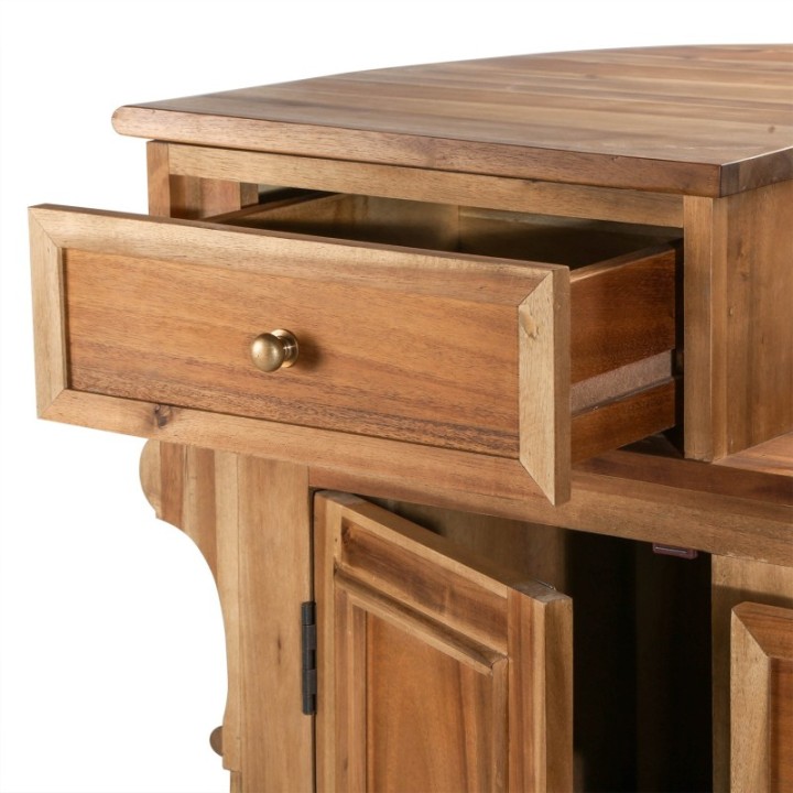 Estaminet aged solid wood counter with rounded edges