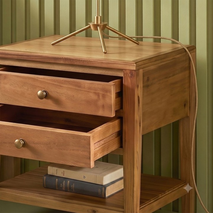 Pierre reclaimed wood bedside table