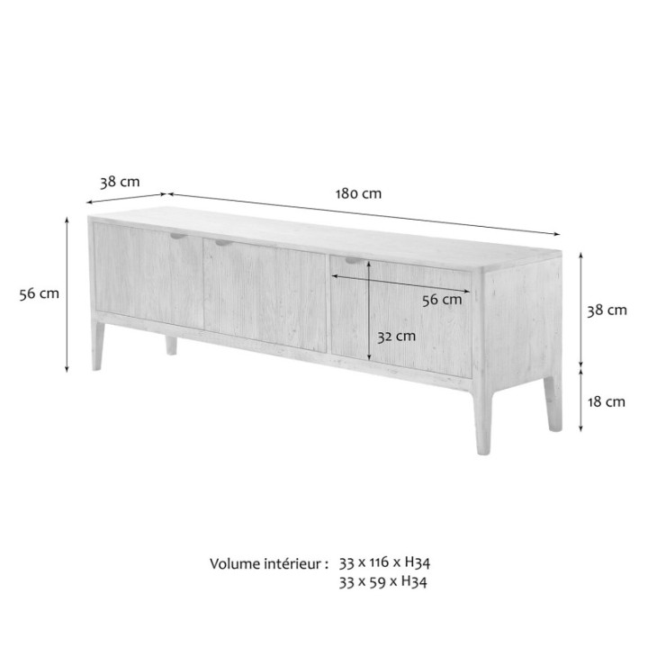 Meuble TV graphite HENRI