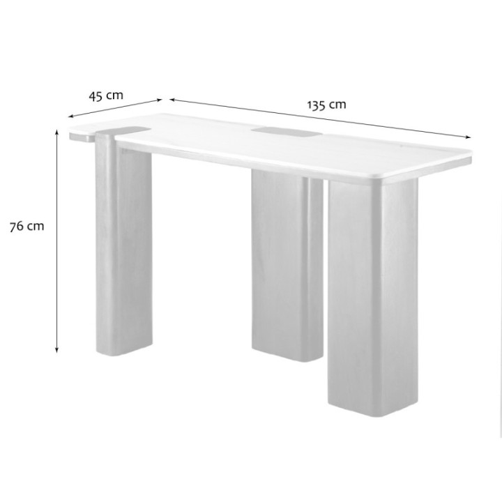 Console en bois de manguier et marbre PUZZLE