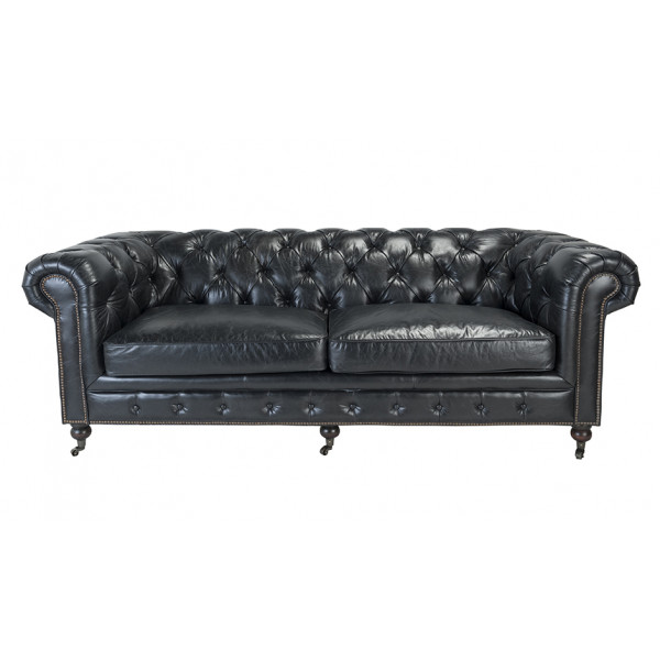 Canapé Chesterfield 3 places (noir)