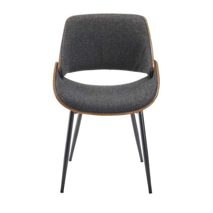 Mannix set of 4 grey fabric chairs with metal legs