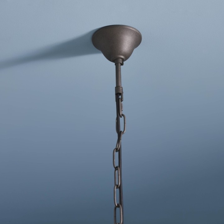 Lustre Spoutnik rond esprit industriel, métallique