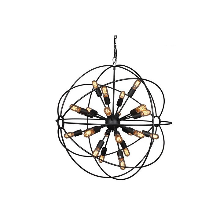 Spoutnik  round grey metal chandelier Dia. 100 cm
