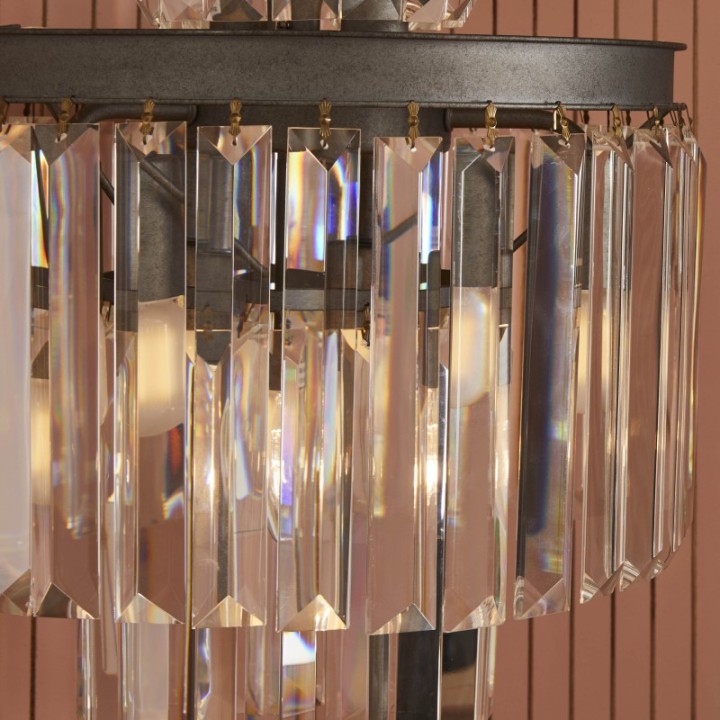 Fulgurant table lamp in glass and grey metal
