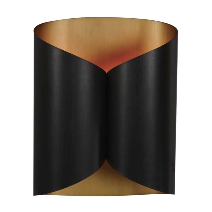 Papyrus black and gold metal wall light