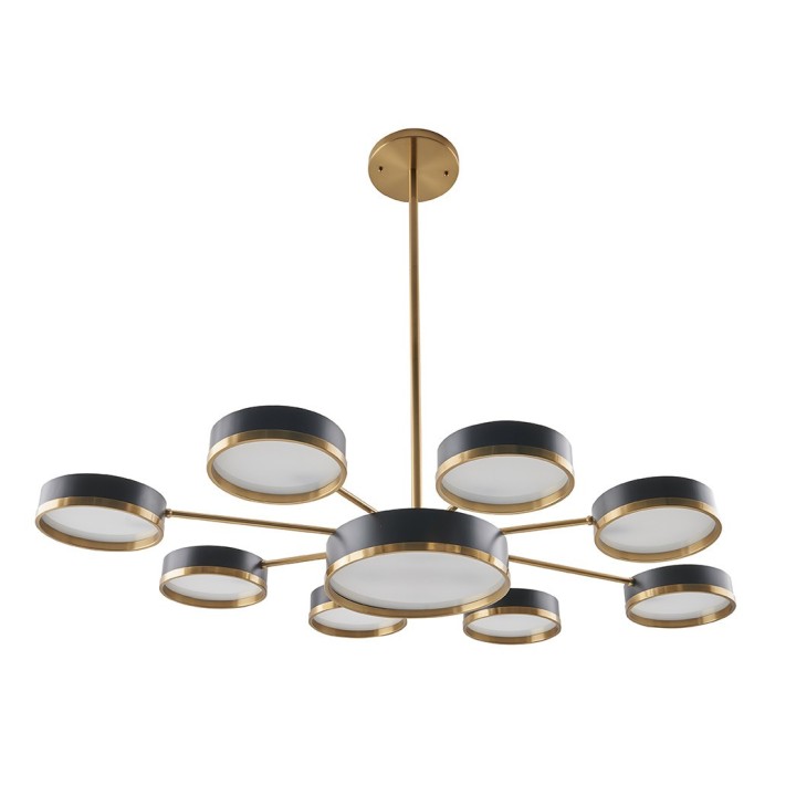 Brooklyn brass and black metal chandelier