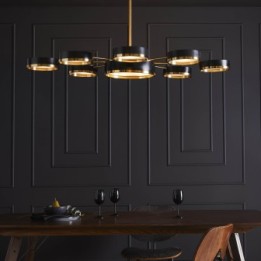 Brooklyn brass and black metal chandelier