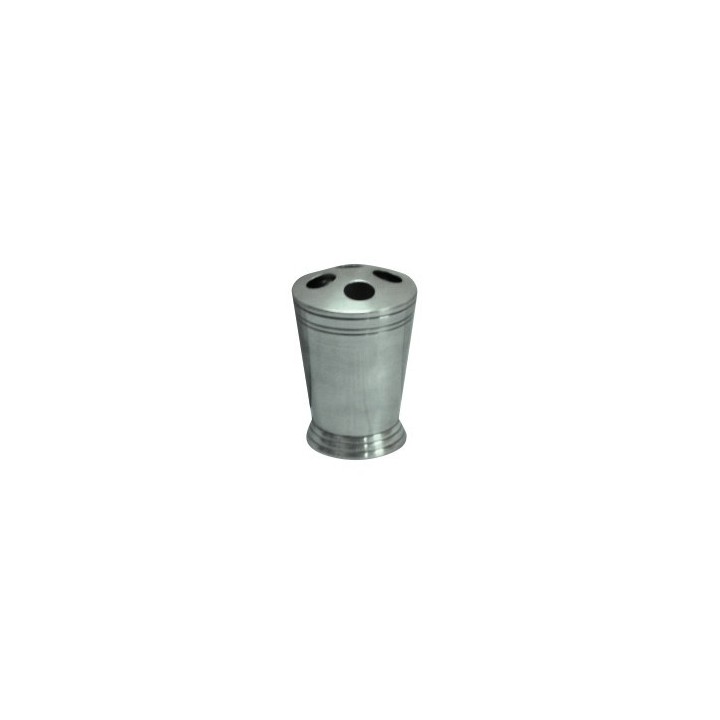 Toothbrush holder in aged silver-finish brass