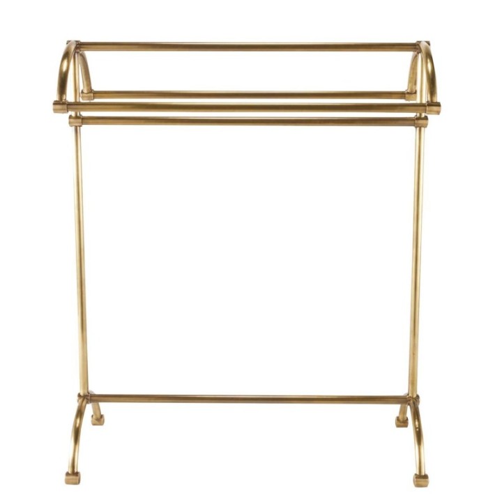 Porte serviette sur pieds en laiton doré