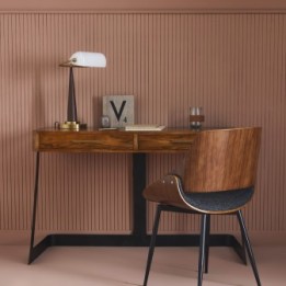 Scarlett metal and dark oak desk