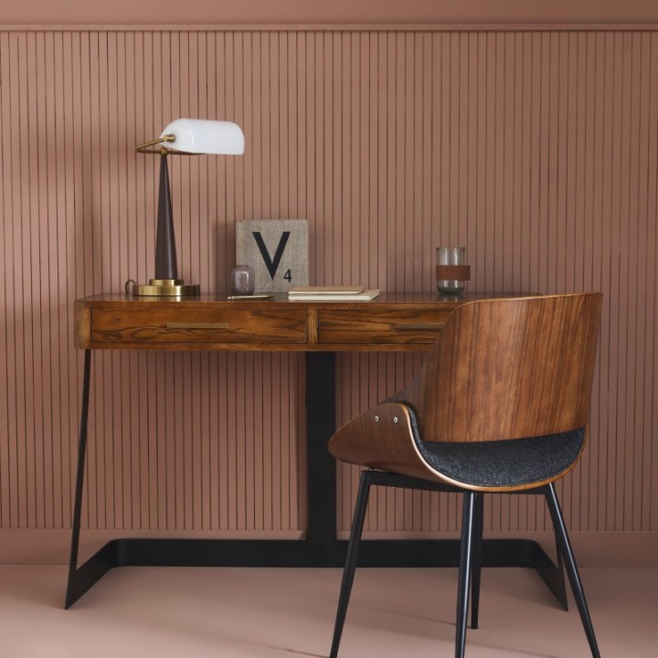 Scarlett metal and dark oak desk