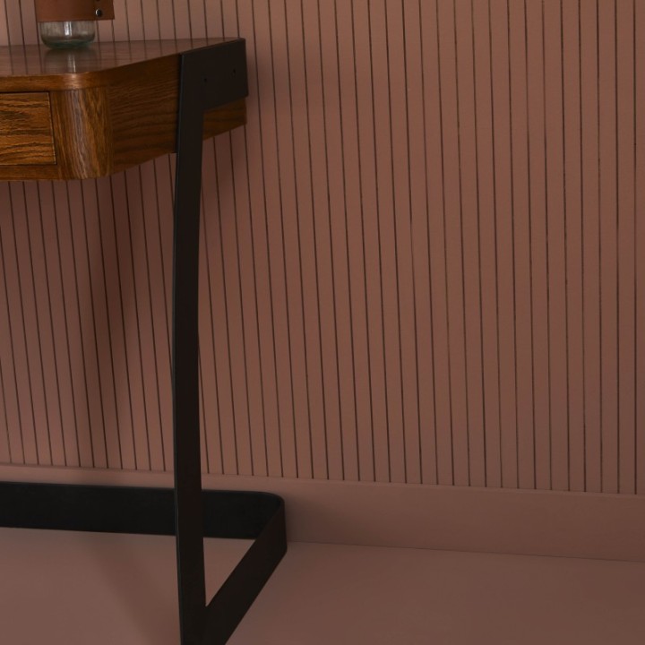 Bureau en chêne brûlé et piètement métal, collection Scarlette