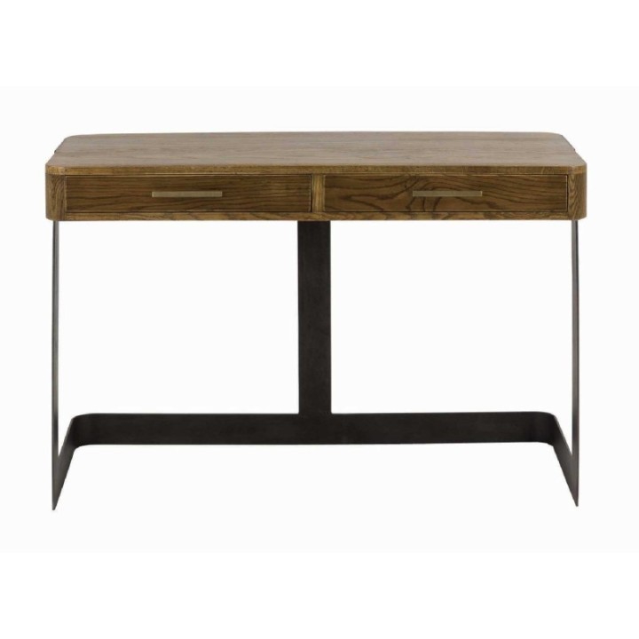 Bureau en chêne brûlé et piètement métal, collection Scarlette