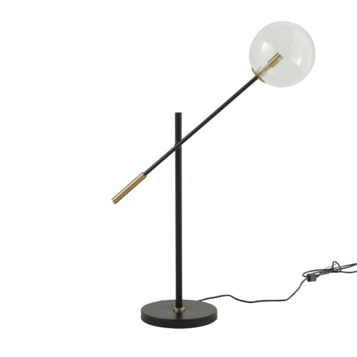Boule black metal lamp with gold details