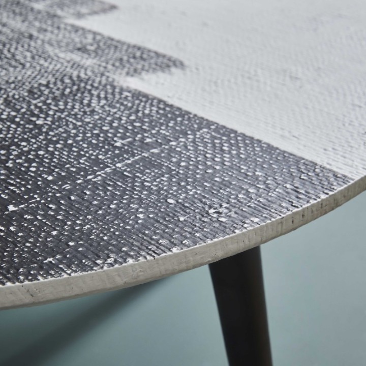 Table basse plateau en JANUR noir et blanc ABSTRACT