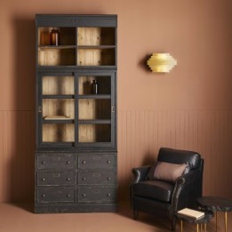 Amsterdam Bookcase with drawers and glass doors