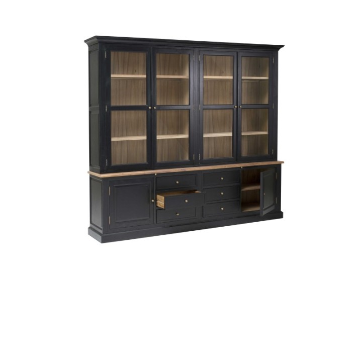 Fontainebleau large solid acacia two-part cabinet
