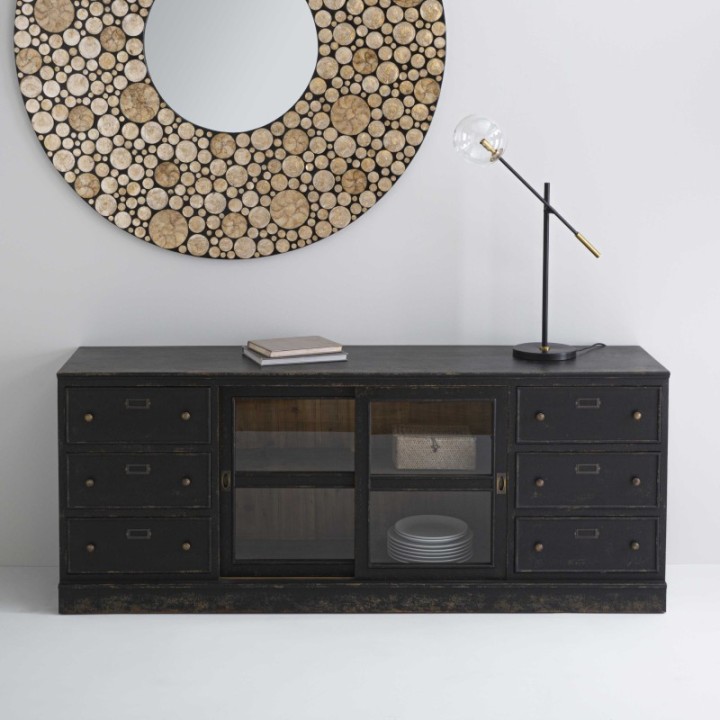 Amsterdam solid wood and glass sideboard
