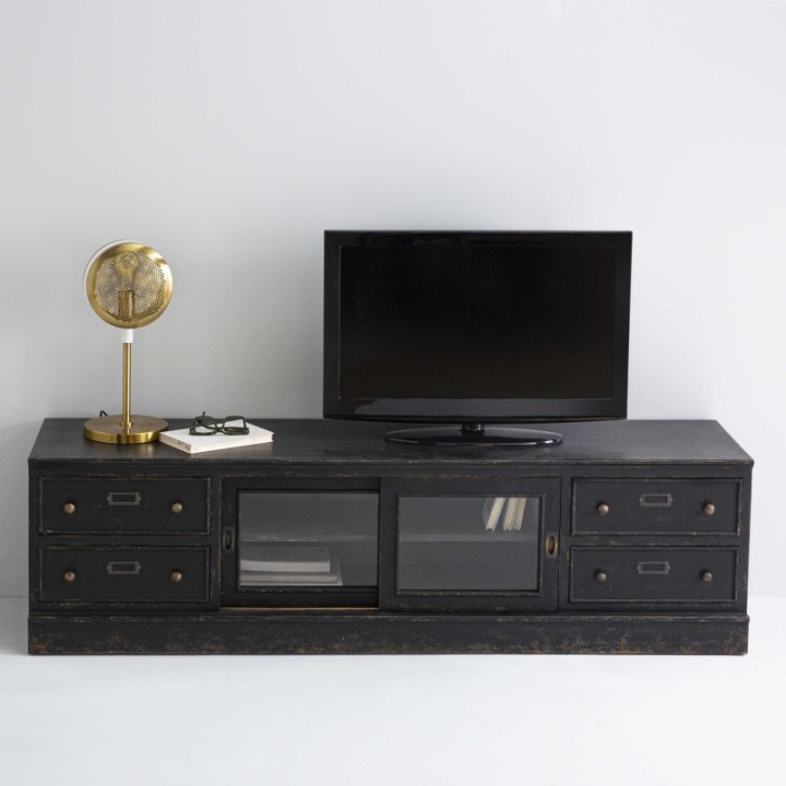 Amsterdam solid wood and glass TV unit