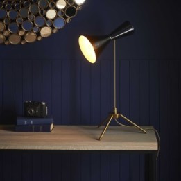 François black and brass finish metal lamp