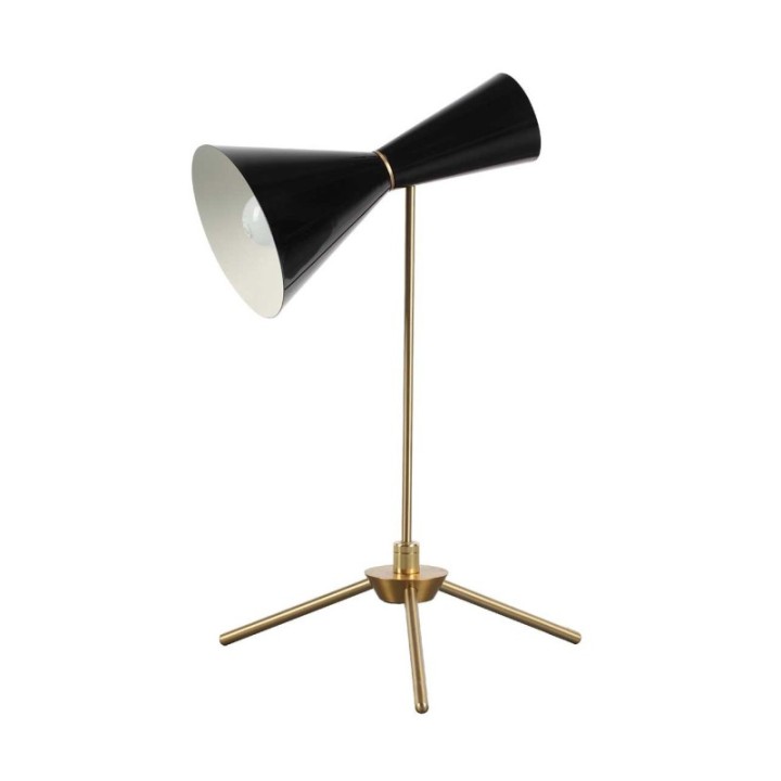 François black and brass finish metal lamp