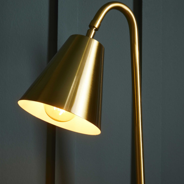 Lampe de bureau dorée EB27 de E. Bucquet, Contract&More