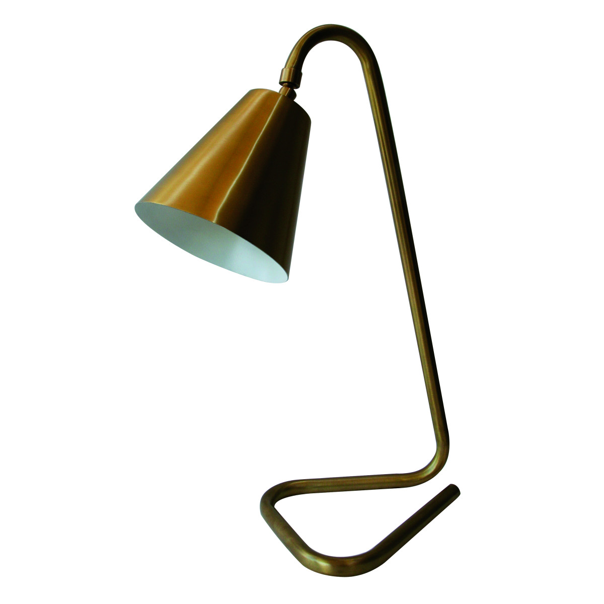 Lampe de bureau 50s doré H 48cm