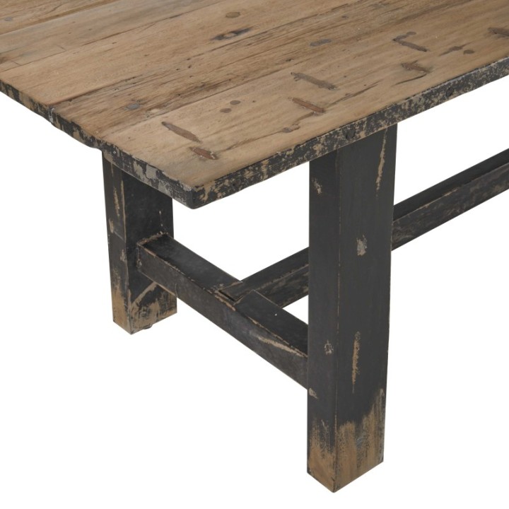 Grande table à manger en bois recyclé