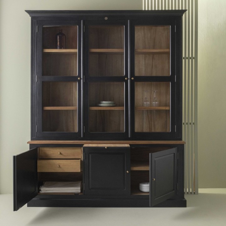 Fontainebleau solid acacia two-part cabinet