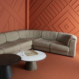 Abbey linen-coloured fabric sofa