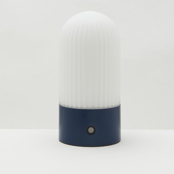 Touareg blue metal and opaline portable lamp